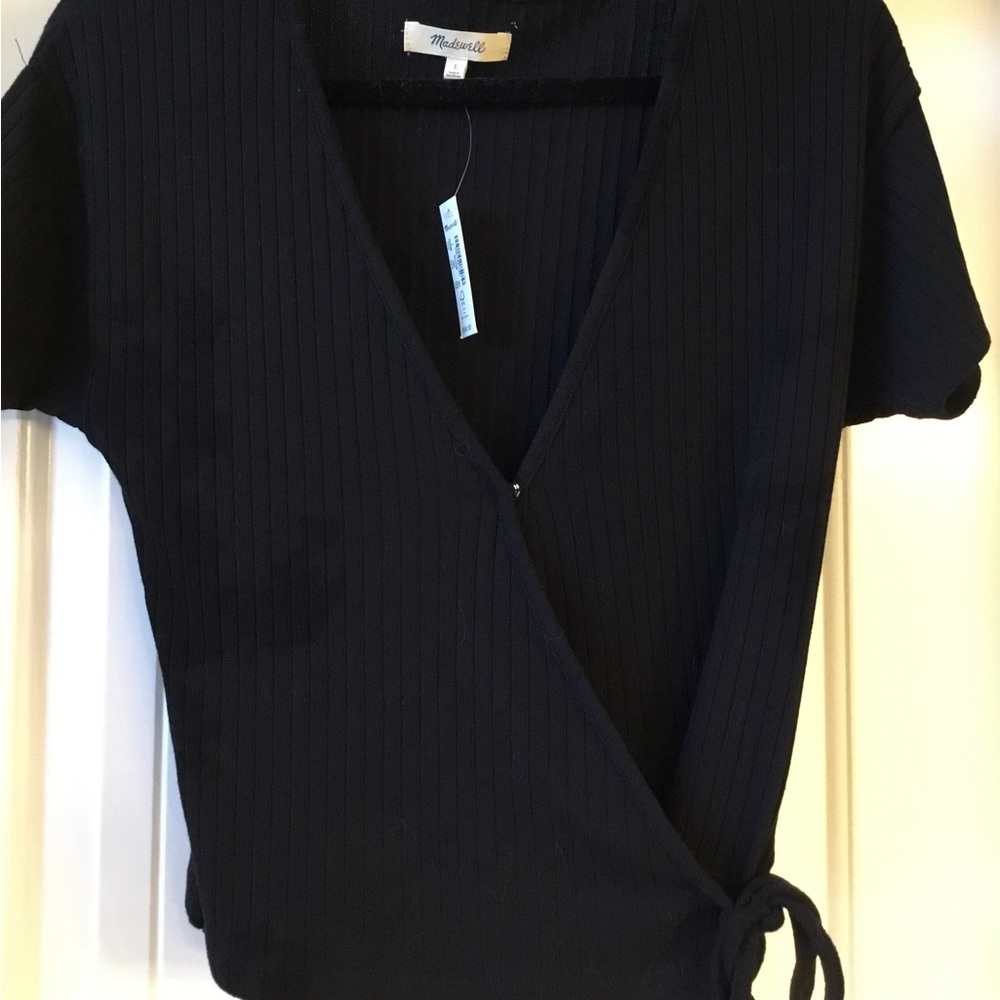 Madewell Womens, Wrap Short Sleeved Knit Top.  Size L